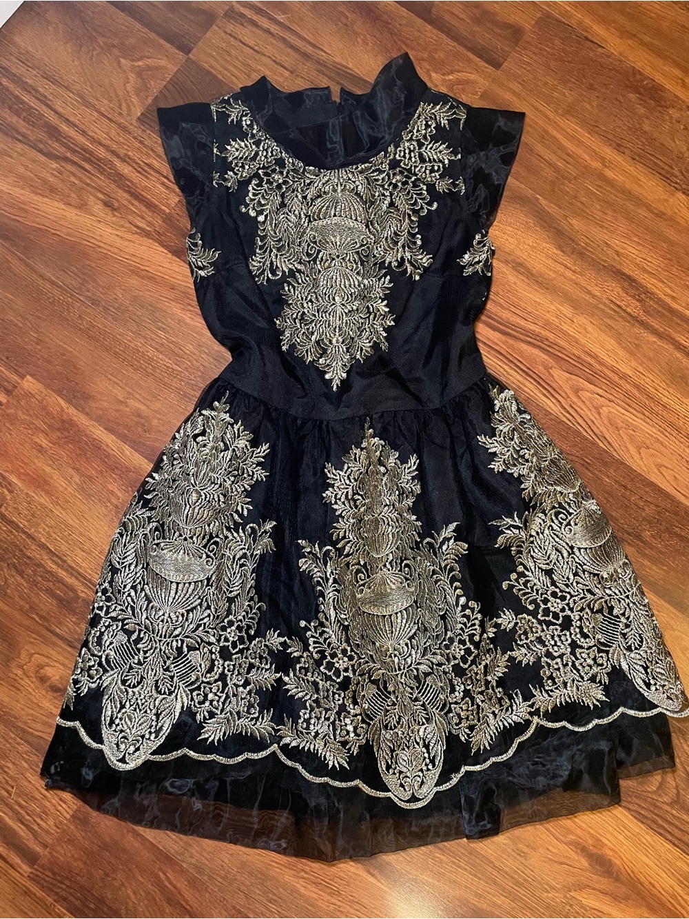 Stunning Detailed Dress with Gold Embroidery